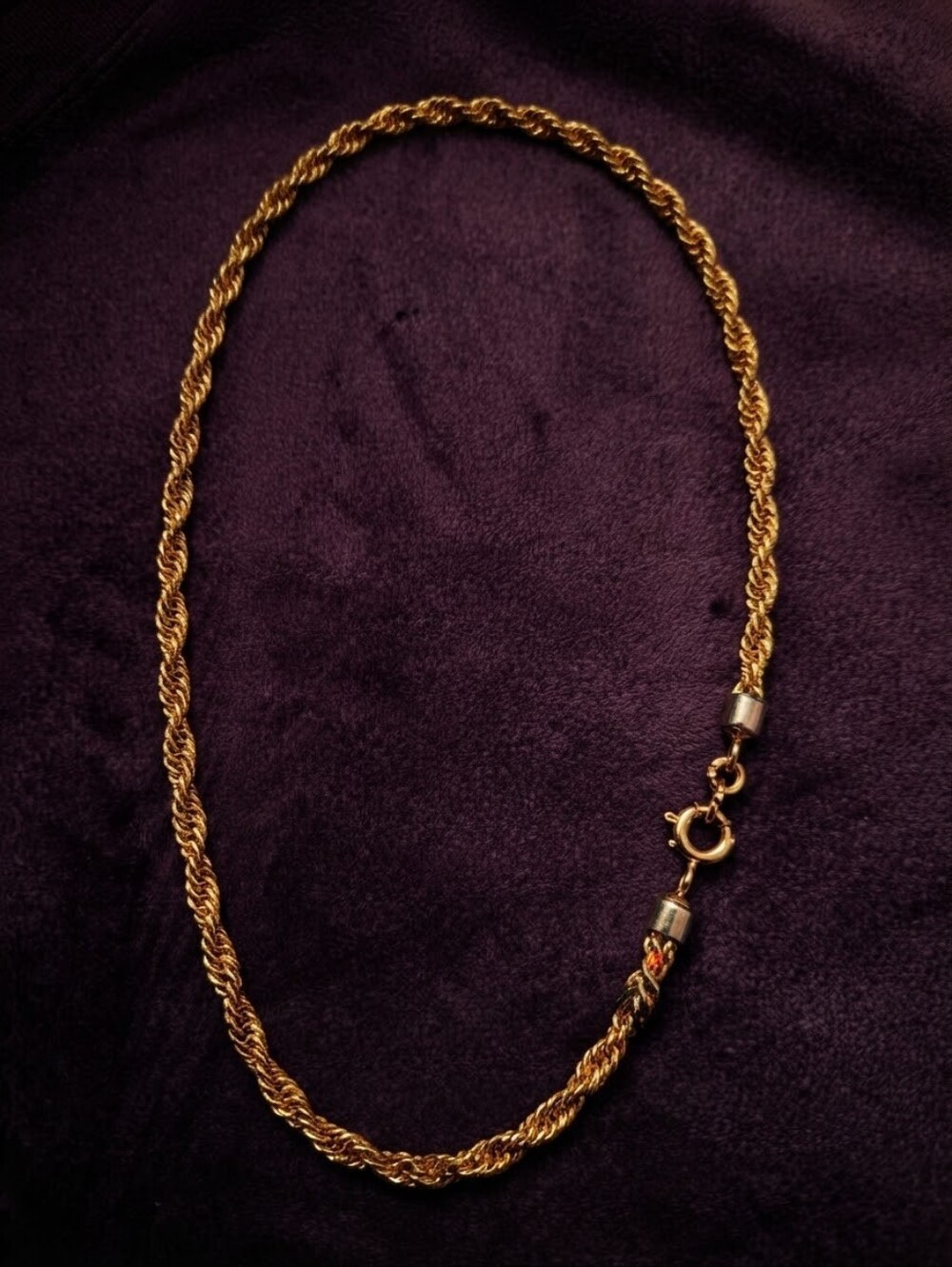 Vintage Gold Rope Chain Necklace Retro Statement Chunky Jewelry CC